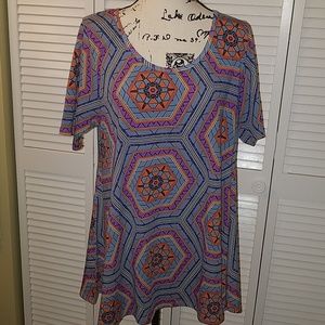LuLaRoe perfect tee purple orange blue black M